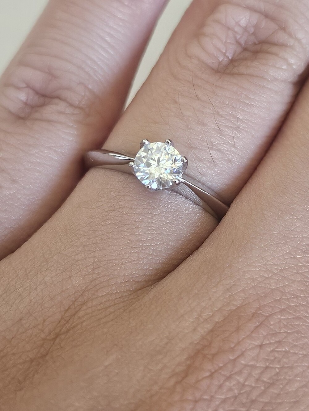 Moissanite 0.5 CTW Adjustable Silver Solitaire Ring